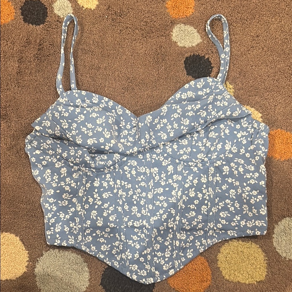 Floral Blue Women's Top